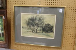 Rural Landscape with Trees, signed and dated.