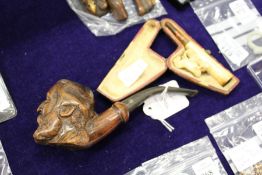 Two pipes, one cased.