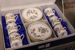 A set of six Aynsley Pembroke coffee cans and saucers, boxed.