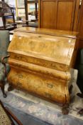 A modern Dutch style marquetry bombe bureau.