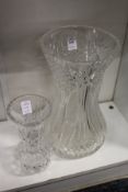 Two cut glass vases.