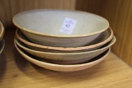 Four early Chinese pottery bowls.