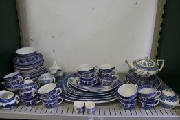 Blue and white china.
