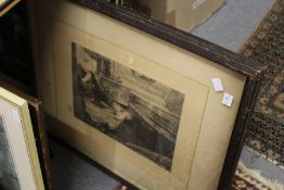 Two large etchings by Abel Jamas and G A Manchon.