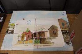 Architectural watercolour, unframed.