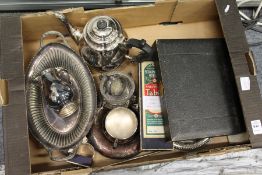 Various plated wares.