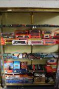 A good large collection of OO gauge Hornby railway locomotives, carriages and accessories.