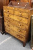 A 19th century mahogany straight front chest of two short and four graduated long drawers on bracket
