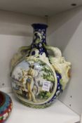 An Italian Maiolica pilgrim flask.