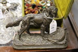 A good late 19th century Animalia bronze of a dog and its quarry.