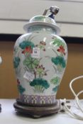 A Chinese temple jar lamp.