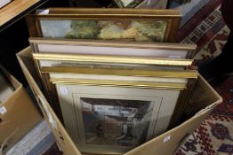 A quantity of watercolours, prints, engravings etc.