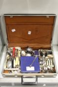 A quantity of plated flatware etc.