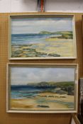 Charles Williams, Cornish coastal landscapes, oil on board, a pair.