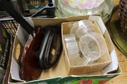 Perspex and hardwood stands.