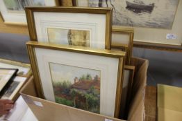 Rural Country Cottage watercolour and various other watercolours, oils and prints.