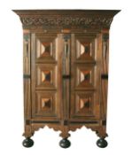 A good 17th century Flemish oak two door cupboard.
