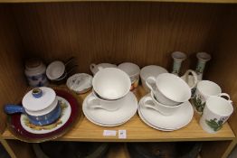 Sophie Conran White Oak cups and saucers and other decorative china.