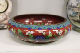 A Chinese cloisonné circular bowl.