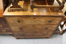 A 19th century mahogany three drawer chest.