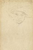 Attributed to Joseph Syddall (1864-1942), a head study, pencil, inscribed verso, 5