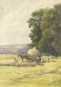 Henry James (20th Century) British. 'Harvest June', Watercolour, Signed, Titled and Dated 1922, 8.5