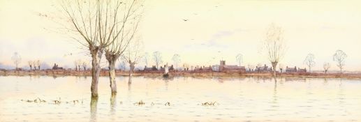 Arthur Anderson Fraser (1861-1904) British. A Fenland Landscape, Watercolour, Monogrammed and