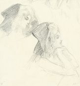 Albert de Belleroche (1864-1944) British, a head study of two female figures, pencil, signed with
