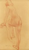 Charles James McCall. 'Nude Stepping', Red Chalk, Signed and Dated in Pencil, 15