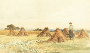 Edmund Morrison Wimperis, V.P.R.I., R.B.A., R.O.I. (1835-1900), figure amongst haystacks,