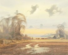 Christopher Osbourne (20th Century) British. 'The Homestead' and 'End of Day', a Pair of Oil on