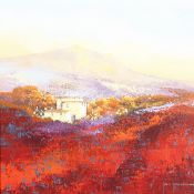 John Horswell, born 1952, A Provence landscape with distant hills, oil on canvas, signed 15.5