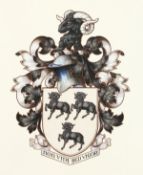 English School. A Coat of Arms, Mixed Media, 20