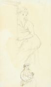 Attributed to Nicholas Pocock (1740-1821) British, a study of female figures, pencil, 7.5