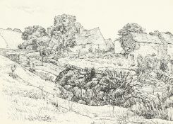 Hubert Wellington (1879-1967) British. 'Sapperton, Gloucestershire, 1916', an Ink Drawing, Inscribed