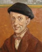20th Century School. A Head Study of a Man Wearing a Hat, Oil on Panel, 16