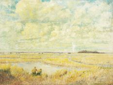 Rudolph L. Lion. 'Hickling Broad Bird Sanctuary', Oil on Board, Signed and Inscribed, Bears