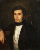 19th century Continental School, A half-length portrait of a seated gentleman, oil on canvas, 18