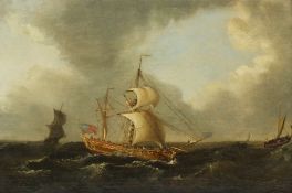 Isaac Sailmaker (1633-1721) Dutch/British. A Royal Yacht in a Heavy Sea Swell with further