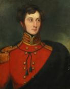 Style of Sir William Beechey, Portrait of a military officer, oil on canvas laid down, bears