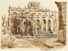 Vernon Wethered, N.E.A.C. (1865-1952) St. Mary the Virgin, Oxford, signed twice and titled, pen &