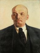 20th Century Russian School. A Bust Length Portrait of Lenin, Oil on Canvas, 31