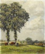 Circle of Mark Fisher. Cattle Resting in the Shade of the Trees, Oil on Canvas laid onto Board,
