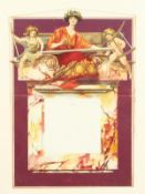 Herbert Gandy (1857-1934) British, A classical figure (possibly Hestia) flanked by cherubs above a