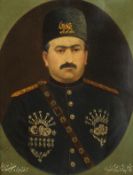 Mahdi Musavir al-Mulk (19th/20th Century) Persian, A Qajar Portrait of Mahammad Ali Shah, oil on