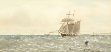 William Thomas Nicholas Boyce (1858-1911) British. 'Off the River Tyne', a Shipping Scene,