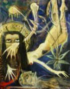 Stephanie Roche (contemporary), a Surreal Dream Sequence Composition, mixed media, signed. 37