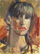 Geoffrey Humphries (b.1945). A Head Study of a Female, Oil on Canvas, Signed, 9.5