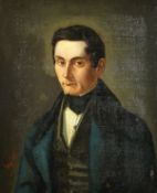 A 19th century continental school portrait of a gentleman, indistinctly signed and a similar