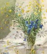 Elena Petrova (b.1971) Russian, 'Wildflowers', signed oil on canvas, 11